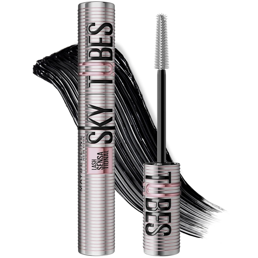 image:imageMaybelline Lash Sensational Sky Tubes Tubing Mascara ExtensionLike Lengthening Mascara 24HR Eye Makeup with Shea Butter amp Castor Oil Very Black 1 Count