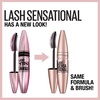Maybelline Lash Sensational Washable Mascara, Lengthening and Volumizing for a Full Fan Effect, Blackest Black, 1 Count(Blackest Black)