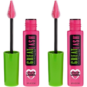 Maybelline Great Lash Lots Of Lashes Washable Mascara, Volumizing, Thickening and Curling Mascara, Very Black, 1 Count(Blackest Black)
