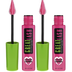 Maybelline Great Lash Lots Of Lashes Washable Mascara, Volumizing, Thickening and Curling Mascara, Very Black, 1 Count(Brownish Black)