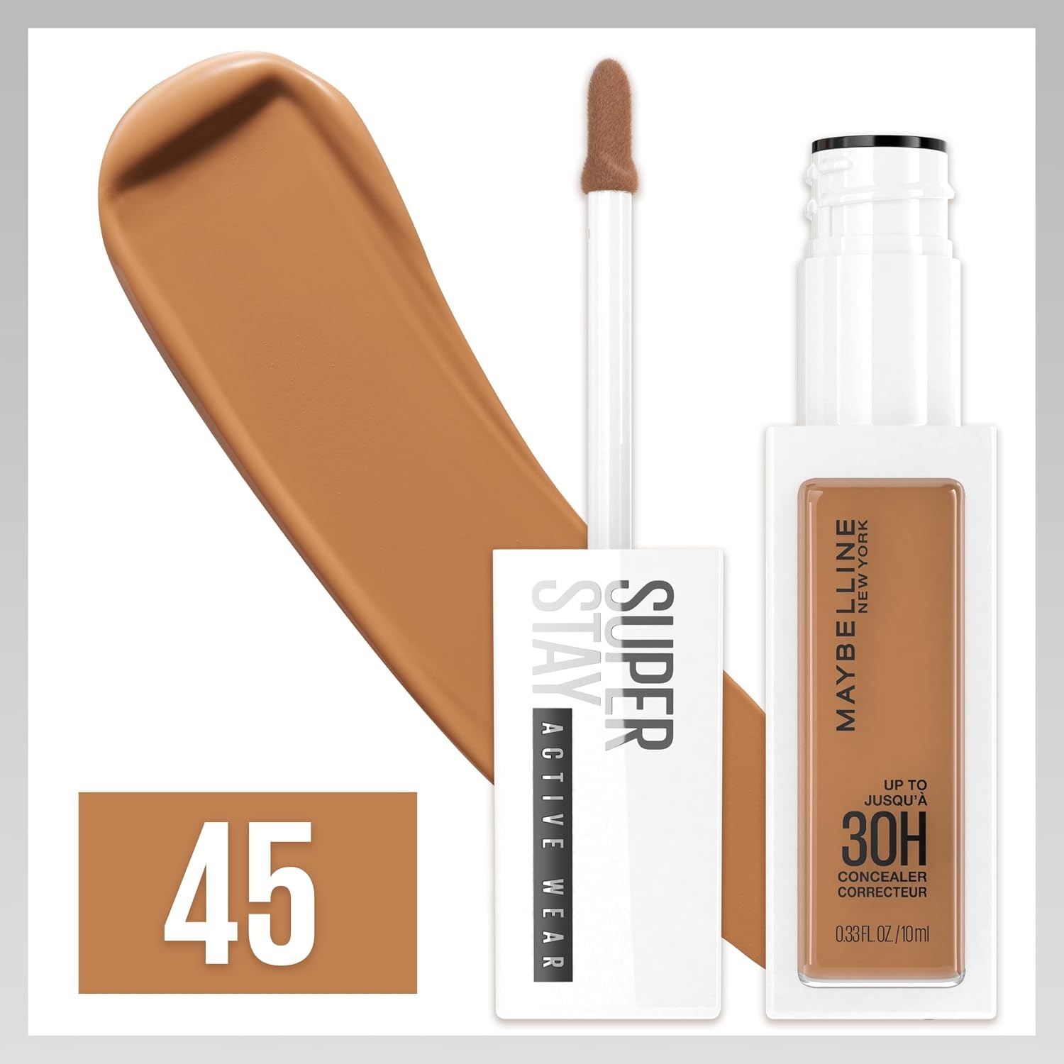 image:imageMaybelline Super Stay Liquid Concealer Makeup Full Coverage Concealer Up to 30 Hour Wear Transfer Resistant Natural Matte Finish Oilfree Available in 16 Shades 15 1 CountSS CONCEALER 45