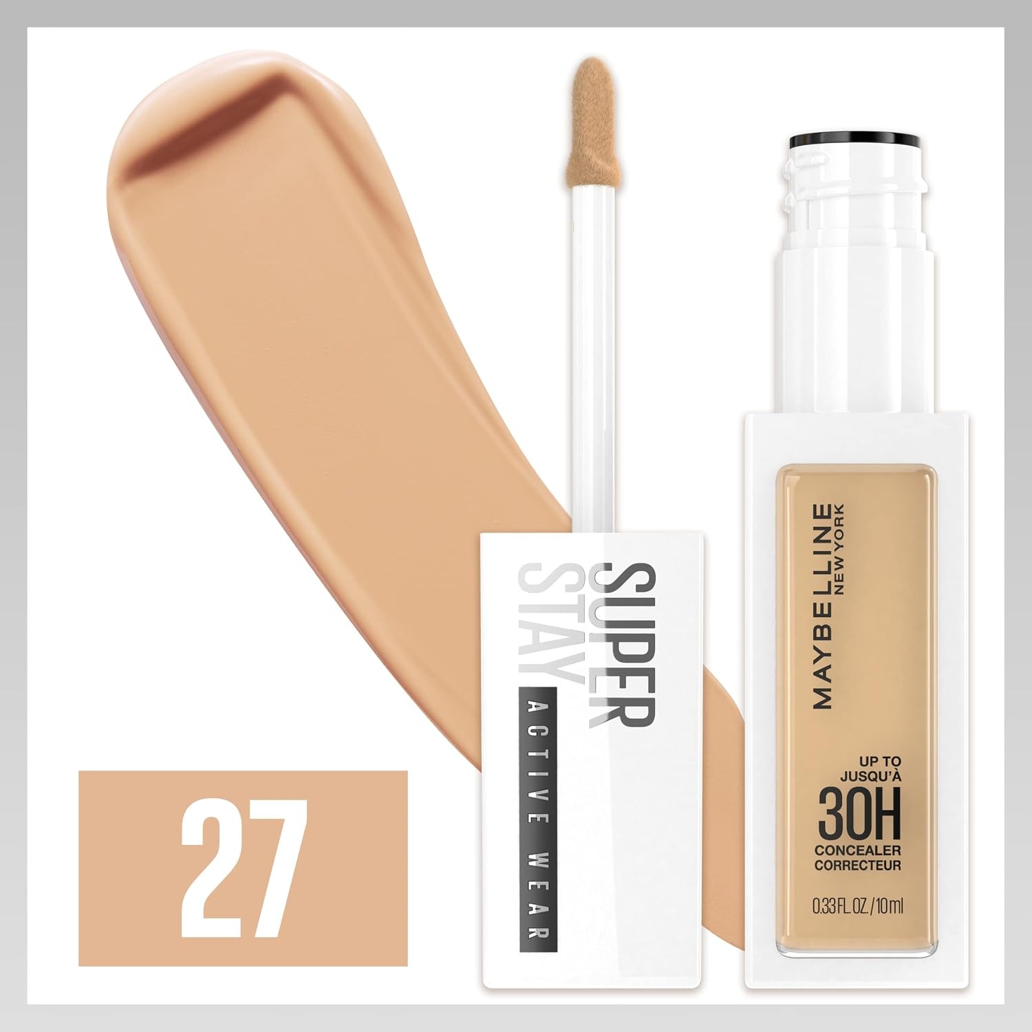 image:imageMaybelline Super Stay Liquid Concealer Makeup Full Coverage Concealer Up to 30 Hour Wear Transfer Resistant Natural Matte Finish Oilfree Available in 16 Shades 15 1 CountSS CONCEALER 27