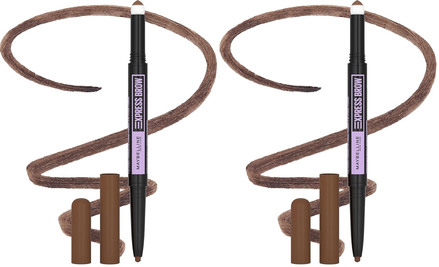 image:imageMaybelline Express Brow 2In1 Pencil and Powder Eyebrow Makeup Deep Brown 1 Count255 Soft Brown