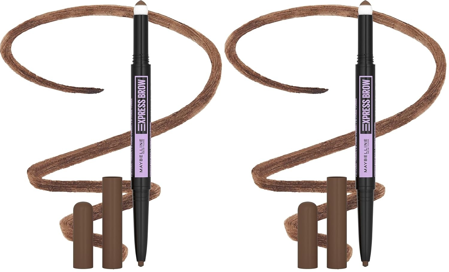 image:imageMaybelline Express Brow 2In1 Pencil and Powder Eyebrow Makeup Deep Brown 1 Count257 Medium Brown