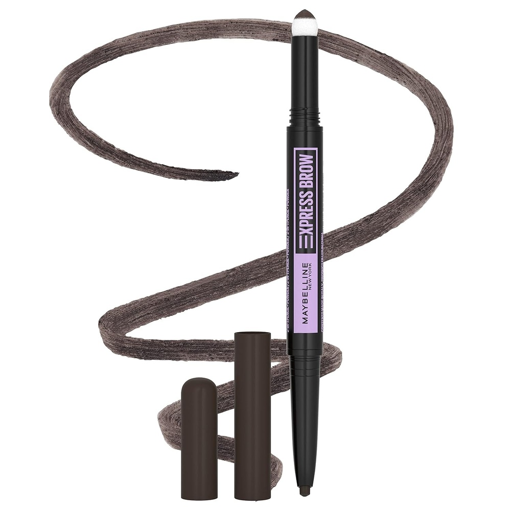 image:imageMaybelline Express Brow 2In1 Pencil and Powder Eyebrow Makeup Deep Brown 1 Count262 Black Brown