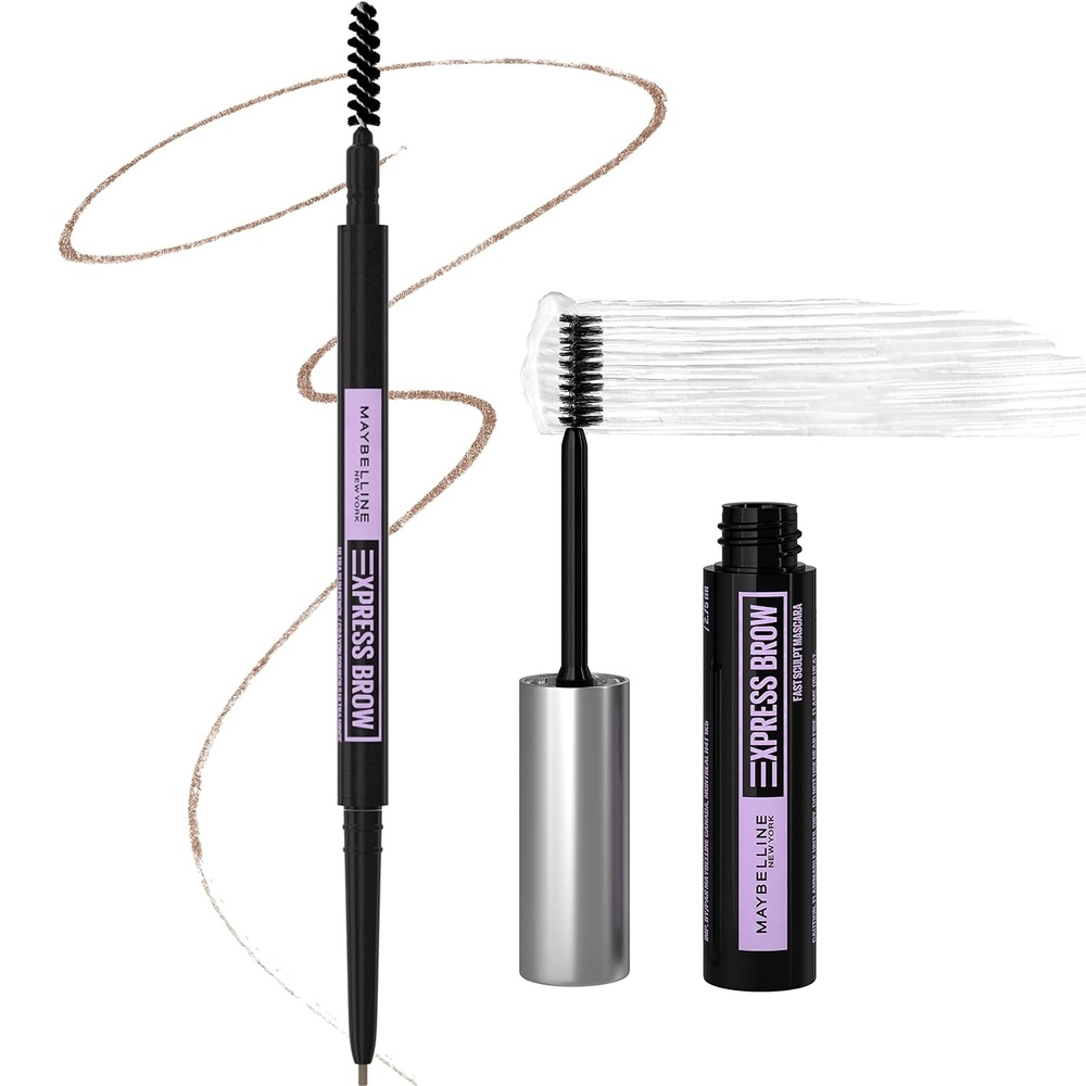 image:imageMaybelline Express Brow Ultra Slim Eyebrow Makeup Brow Pencil with Precision Tip and Spoolie for Defined Eyebrows Soft Brown 255 1 CountBLONDE CLEAR FAST SCULPT BUNDLE