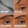 Maybelline Brow Inserts Eyebrow Pen, Micro Needle Shaped 2-In-1 Dual-Ended Brow Makeup Pen and Gel, Water-Resistant, Smudge Proof for Up to 36-HR Wear, Medium Brown(Black Brown)