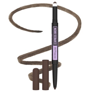Maybelline Express Brow 2-In-1 Pencil and Powder Eyebrow Makeup, Deep Brown, 1 Count(260 Deep Brown)