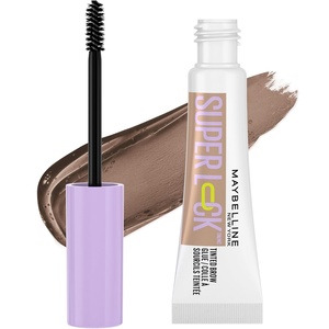 Maybelline Super Lock Brow Glue Eyebrow Gel, Lightweight and Waterproof Tinted Brow Gel For Up To 24HR Hold, Black, 1 Count(253 Taupe)
