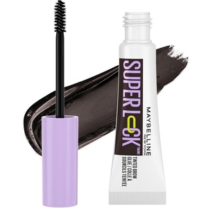 Maybelline Super Lock Brow Glue Eyebrow Gel, Lightweight and Waterproof Tinted Brow Gel For Up To 24HR Hold, Black, 1 Count(264 Black)