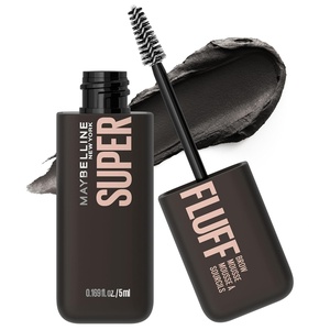 Maybelline Superfluff Volumizing Brow Mousse, All Day Tinted Brow Gel For Soft Full Brows, Medium Brown, 1 Count(BLACK)
