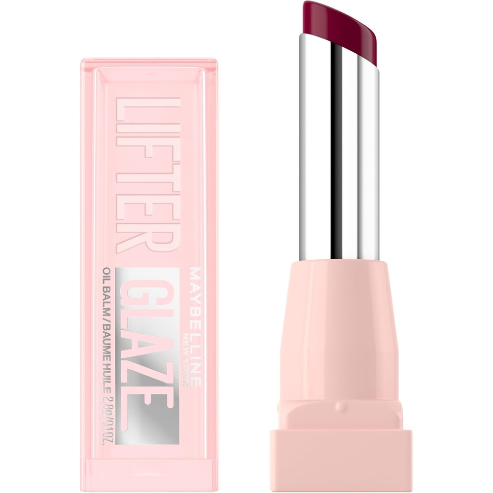 image:imageMAYBELLINE Lifter Glaze Oil Balm with Hyaluronic Acid and Hydrating Oil Blend Lip Balm with 24HRs of Smooth Moisturizing Shine Rose Bite Sheer Hot PinkAcai Glaze
