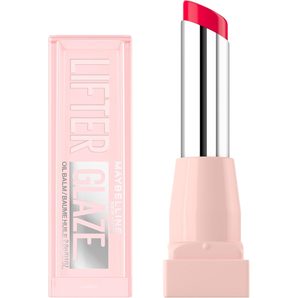 image:imageMAYBELLINE Lifter Glaze Oil Balm with Hyaluronic Acid and Hydrating Oil Blend Lip Balm with 24HRs of Smooth Moisturizing Shine Rose Bite Sheer Hot PinkCherry Swirl