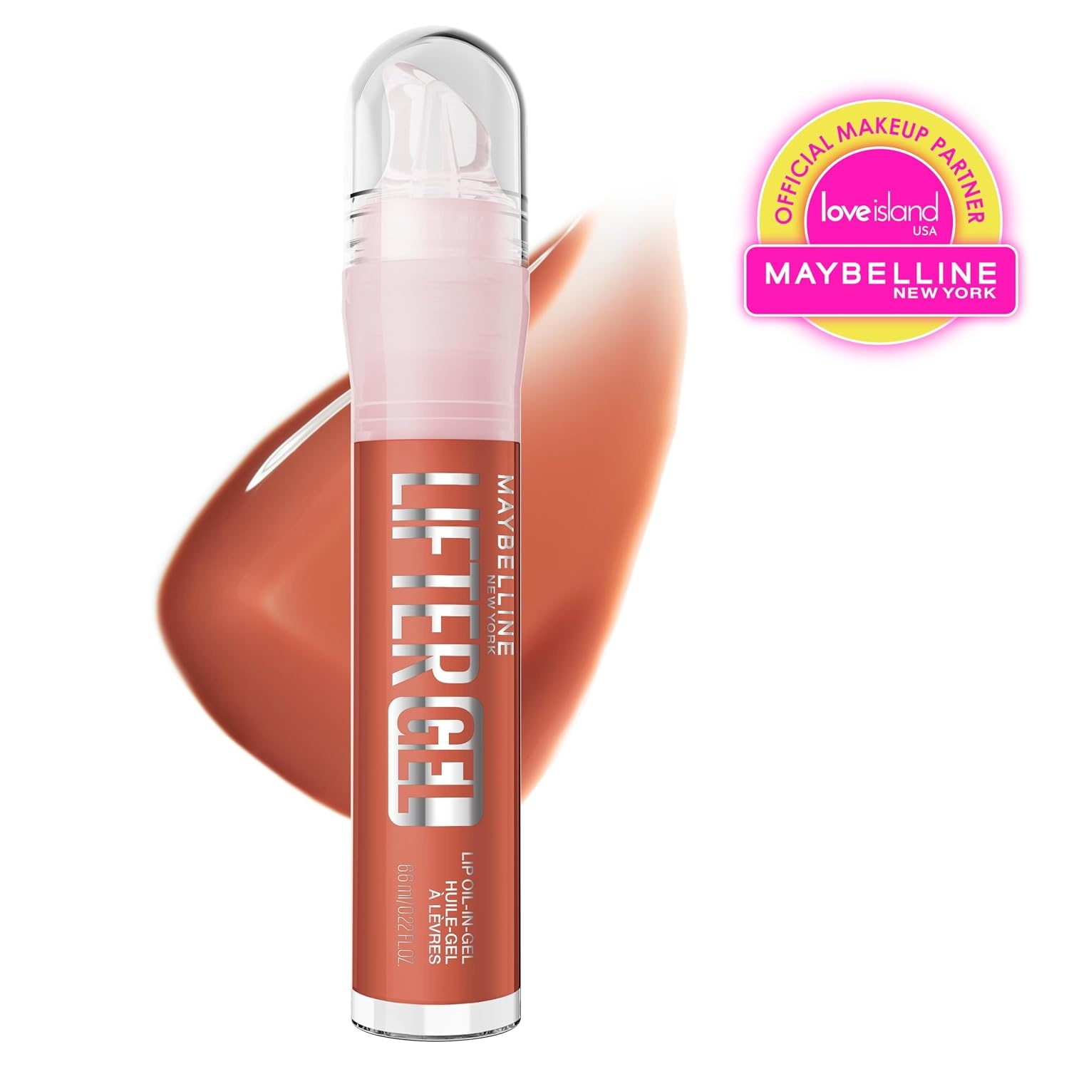 image:imageMAYBELLINE Lifter OilinGel Lip Gloss for Glassy Bouncy Shine Hydrating Tinted Lip Balm and Moisturizer with Hyaluronic Acid and Passionfruit Oil Sugar Spritz Sheer Hot PinkVanilla Horchata
