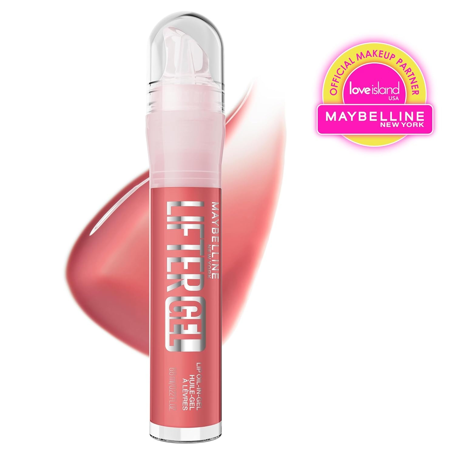 image:imageMAYBELLINE Lifter OilinGel Lip Gloss for Glassy Bouncy Shine Hydrating Tinted Lip Balm and Moisturizer with Hyaluronic Acid and Passionfruit Oil Sugar Spritz Sheer Hot PinkStrawberry Shake