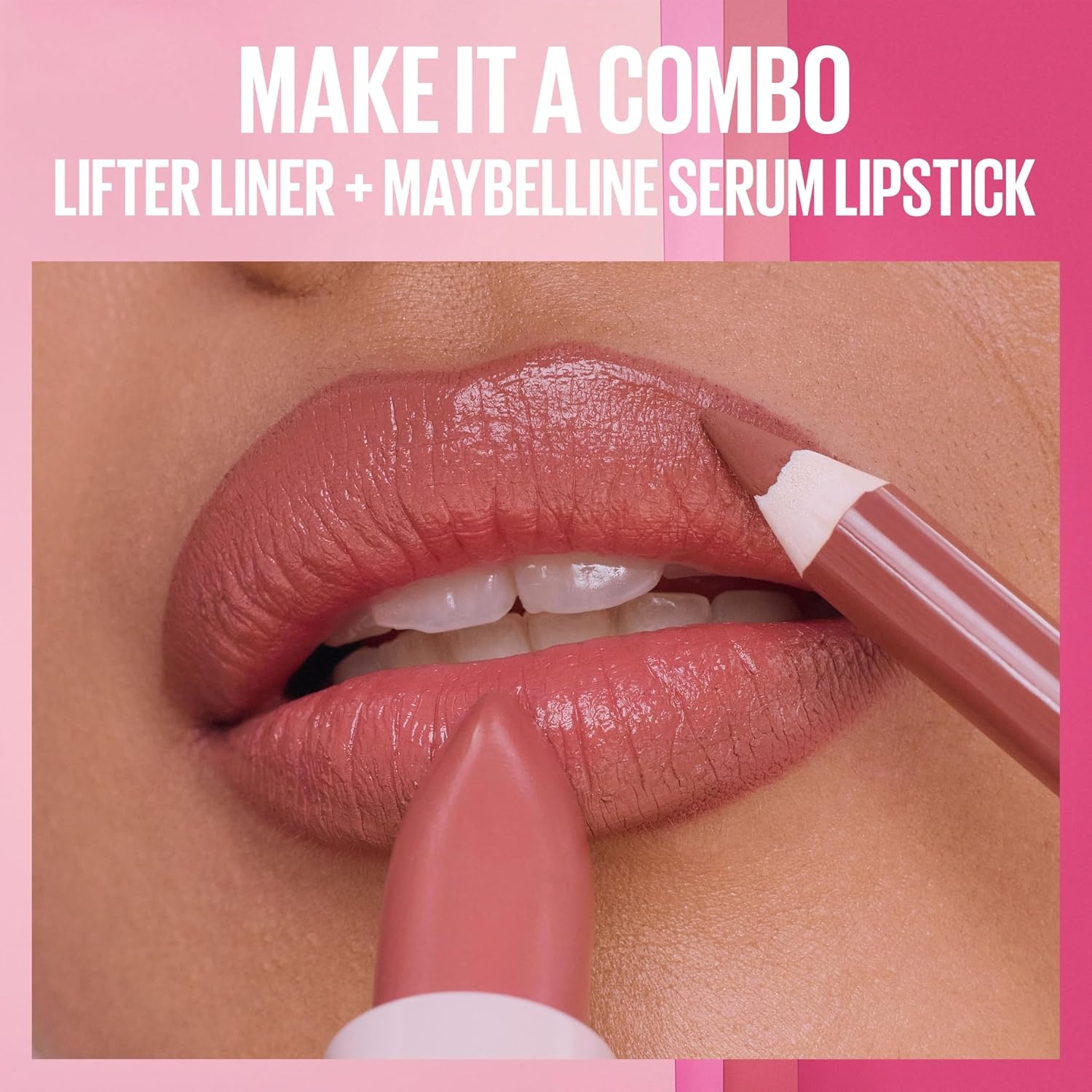 image:imageMAYBELLINE Serum Lipstick Hydrating Lip Makeup with 8HRs of Lip Plumping Moisture with Hyaluronic Acid Oil Blend Maybe Its Terracotta Rose Nude Matte108 FIT CHECK