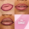 MAYBELLINE Super Stay Peel Off Lip Liner Lip Stain, Up to 24H Tattoo-Like Wear, Transfer-Proof Matte Finish, Hydrating Formula With Vitamin E, Haze (Mid Tone Nude)(Sunset 004)